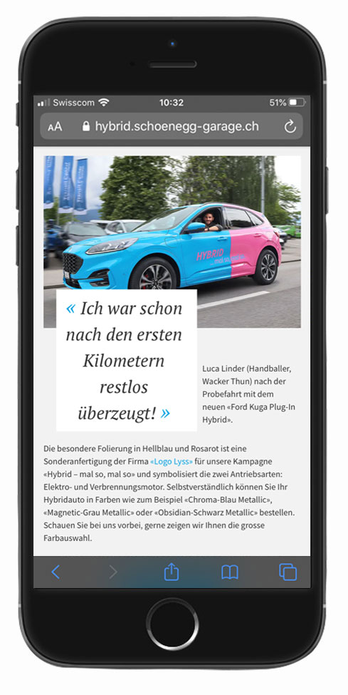 Arbeiten Grelldenker Schönegg Garage Landingpage